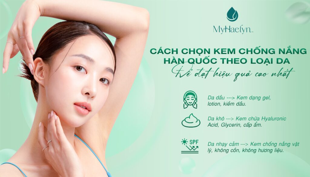 Cách chọn kem chống nắng Hàn Quốc theo loại da