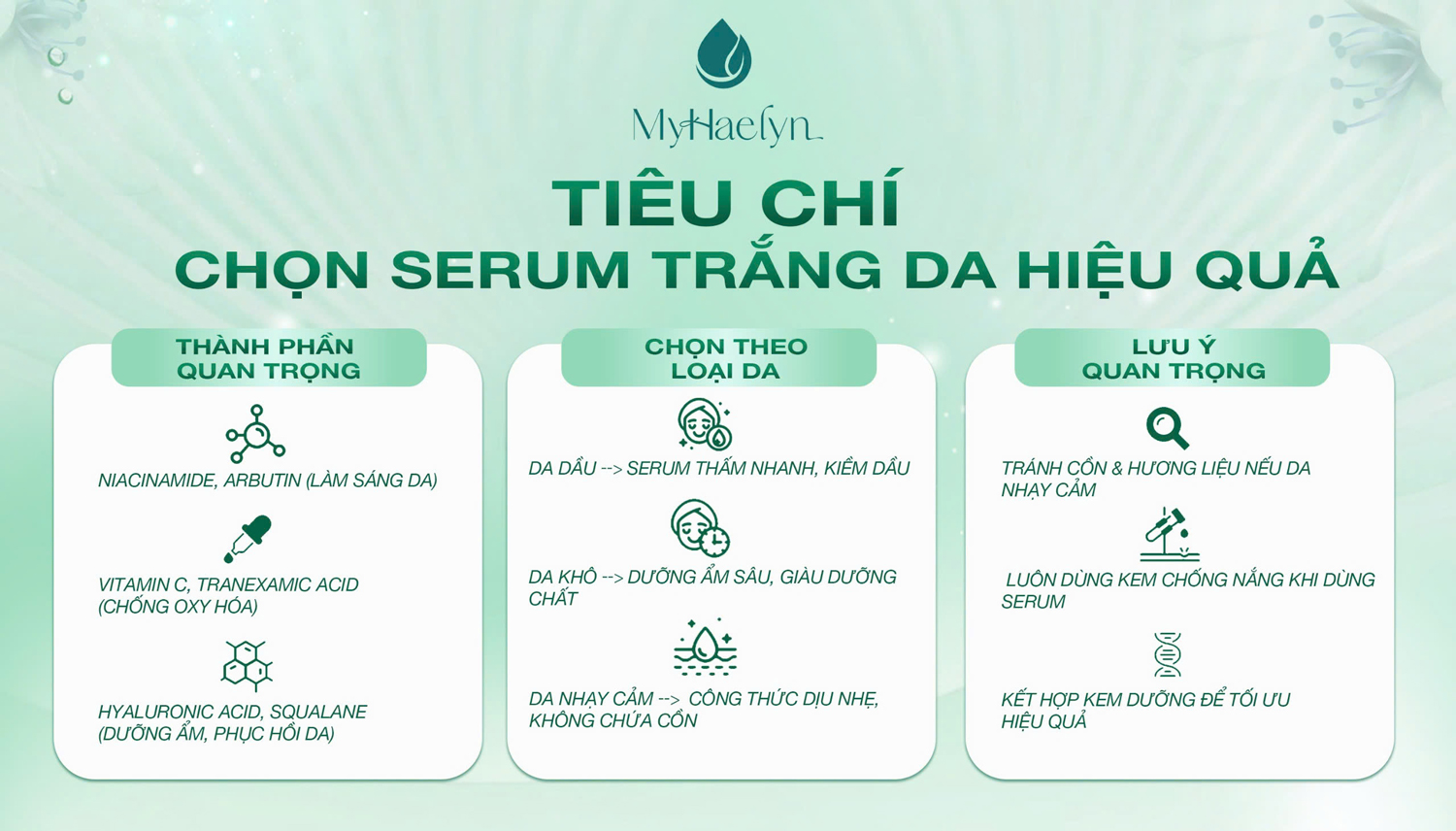 Tiêu chí chọn serum trắng da Hàn Quốc hiệu quả