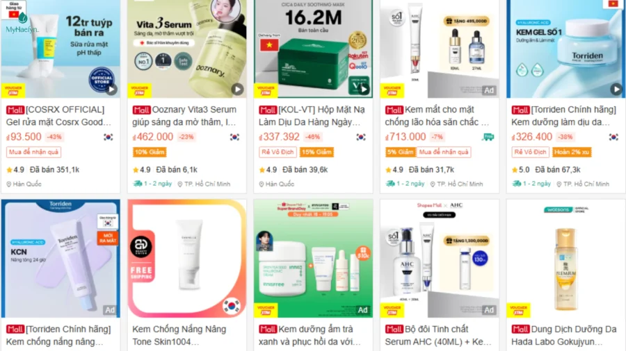 Dễ dàng tiếp cận các sản phẩm mỹ phẩm Hàn Quốc trên sàn thương mại điện tử