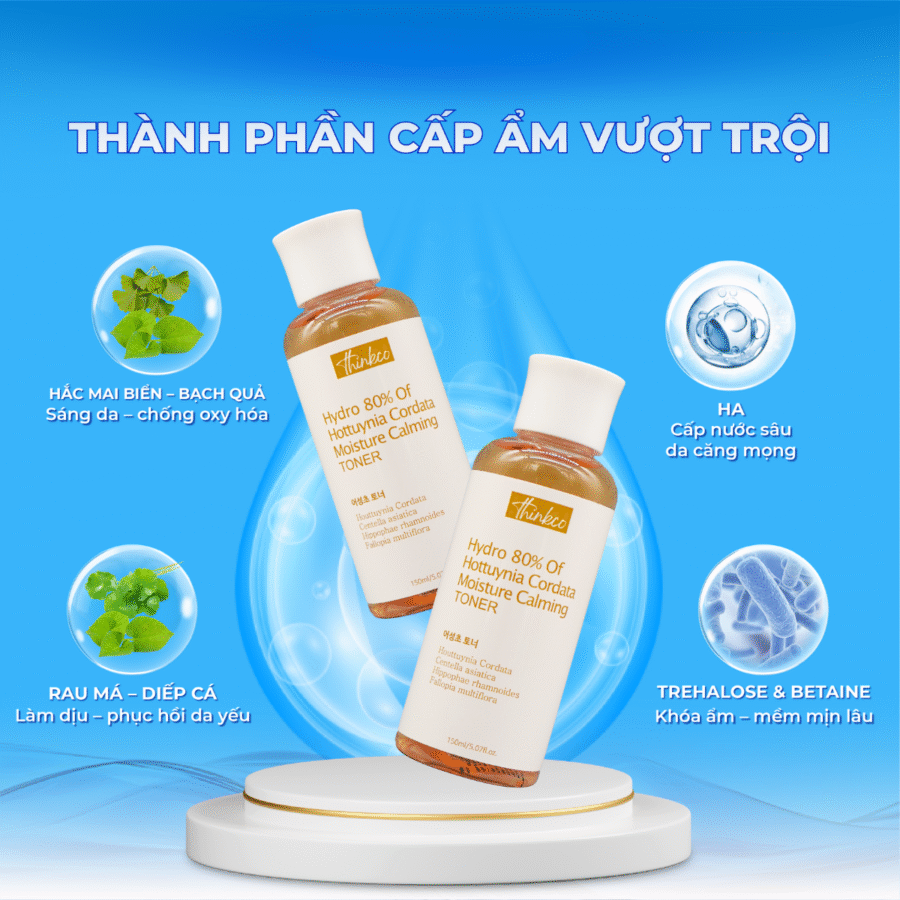 Thành phần cấp ẩm vượt trội từ toner Thinkco Hydro