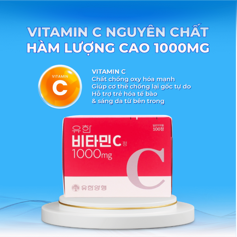 Thành phần vitamin C nguyên chất hàm lượng cao lên đến 1000mg
