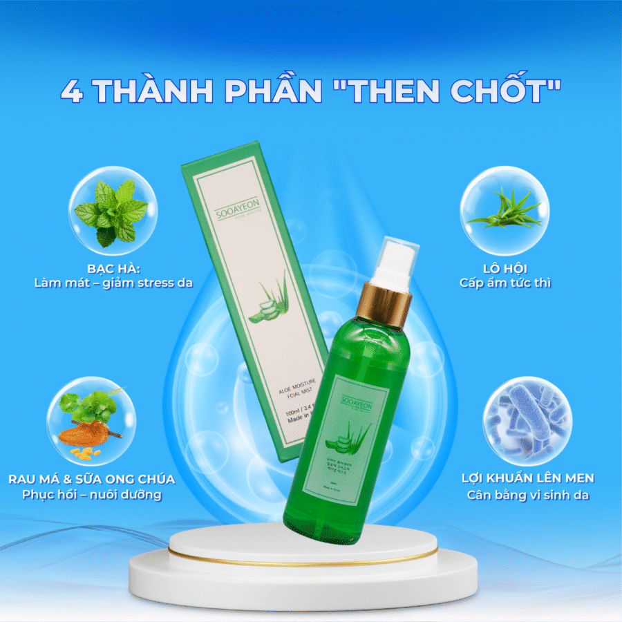 Thành phần nổi bật trong xịt khoáng lô hội Sooeyeon