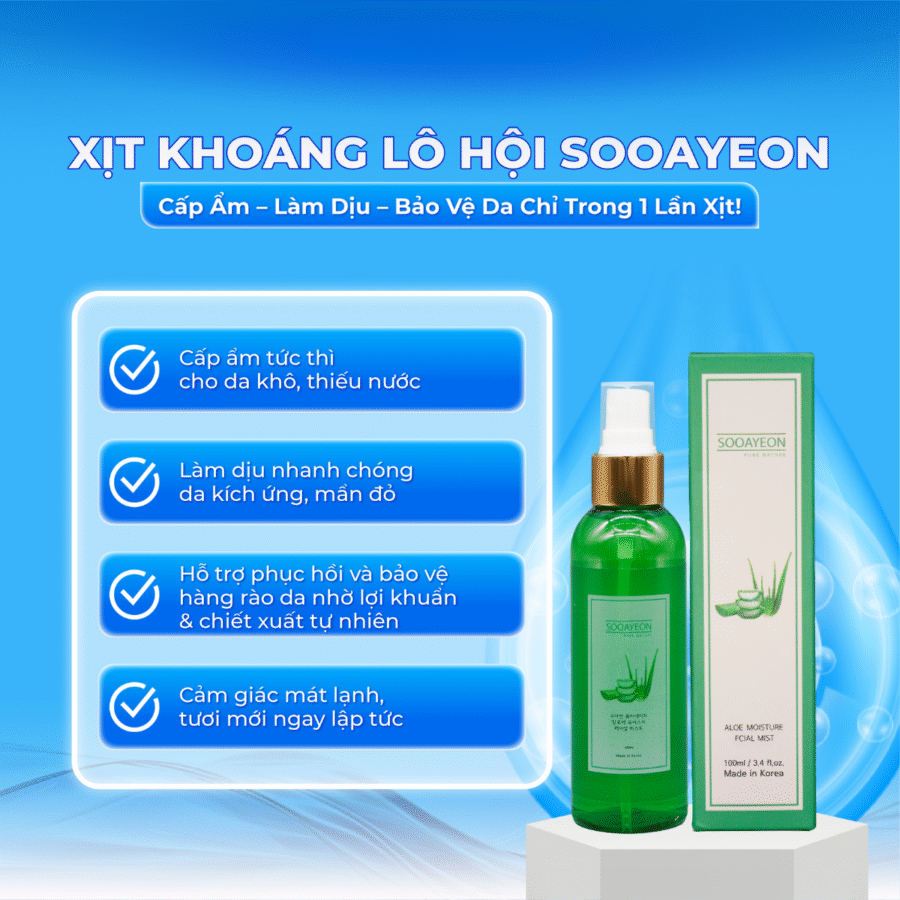 Xịt khoáng giúp cấp ẩm, làm dịu da, bảo vệ da toàn diện