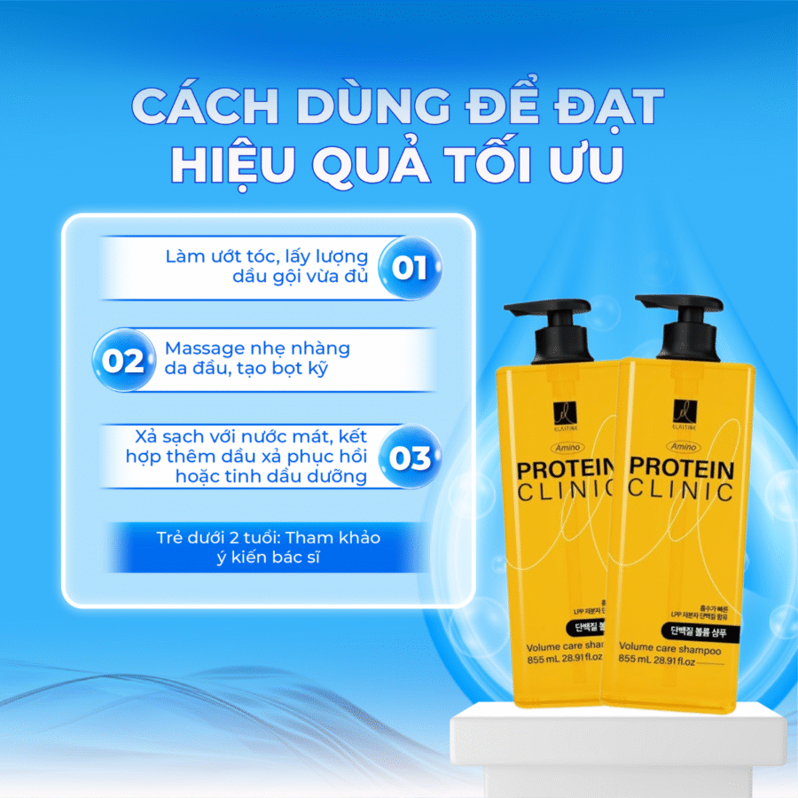 Cách dùng dầu gội Protein Clinic hỗ trợ mọc tóc