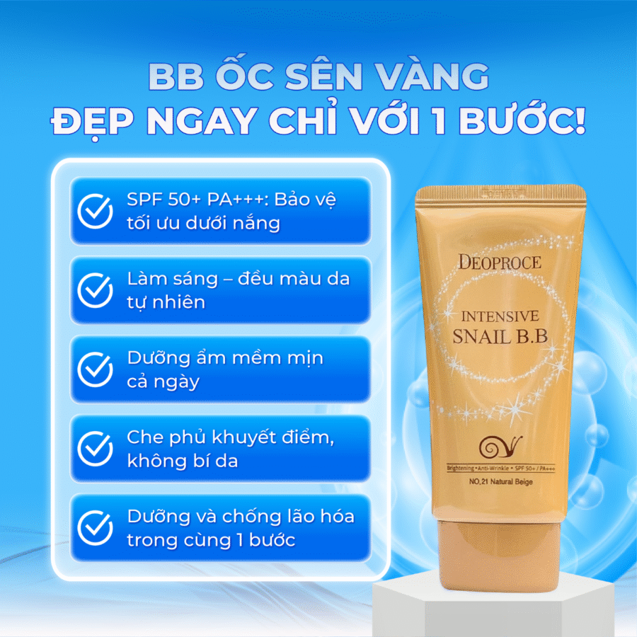 Chăm sóc da tối ưu với 1 bước dưỡng BB ốc sên