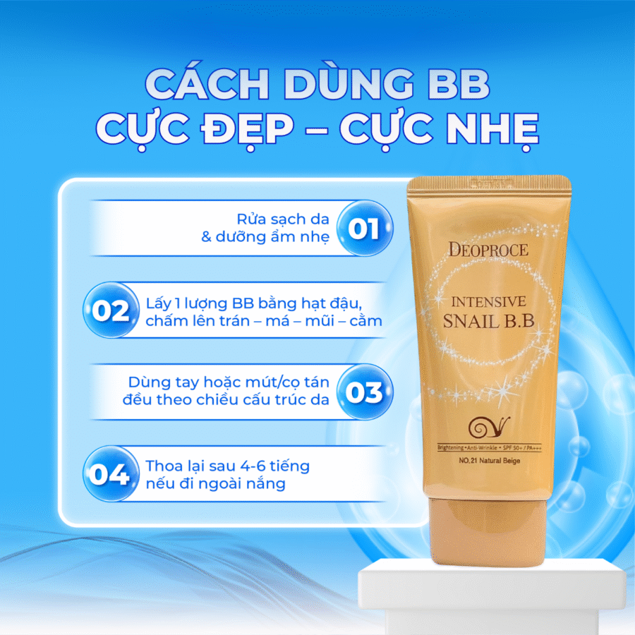 Quy trình chăm sóc da hiệu quả với BB ốc sên