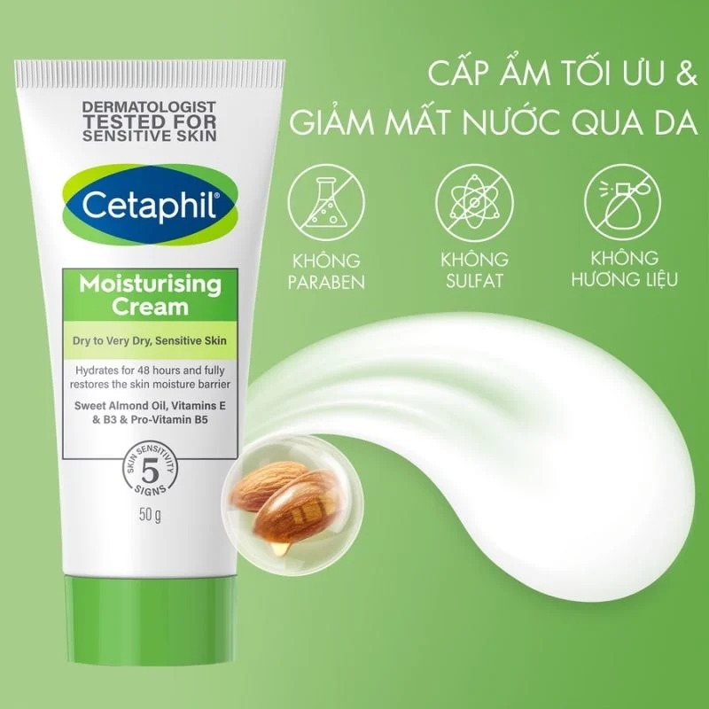 Kem dưỡng dịu nhẹ cho da nhạy cảm Cetaphil Moisturizing