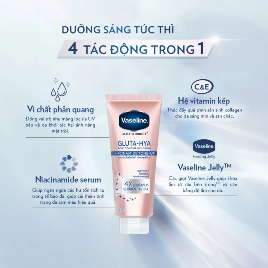 Kem dưỡng ẩm vaseline body Tone Up UV lotion