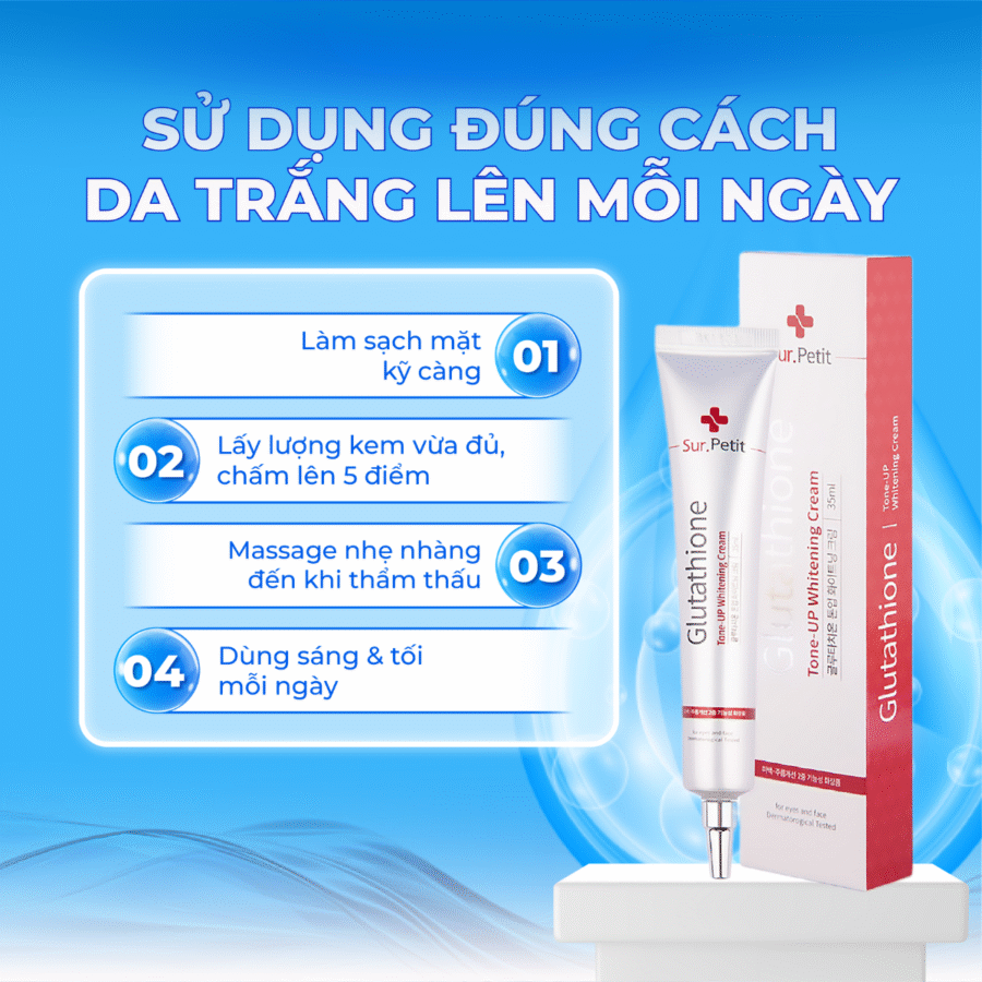 Quy trình dưỡng trắng da an toàn, hiệu quả với Glutathione