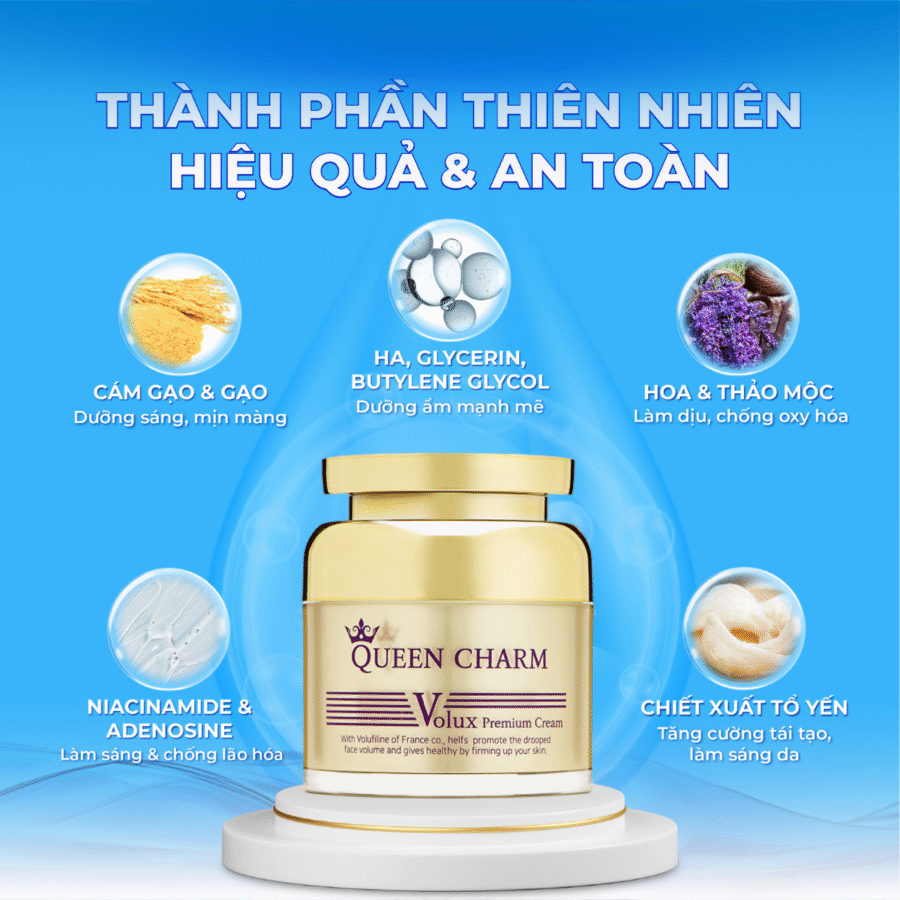 Thành phần chính trong kem nữ hoàng tím Queen Charm