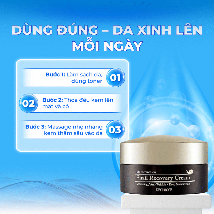 Hướng dẫn cách sử dụng kem ốc sên Deoproce