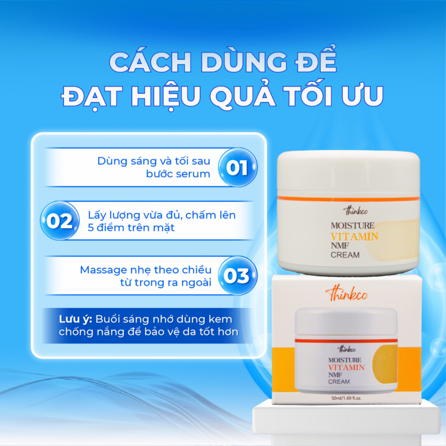 Cách chăm sóc da đúng chuẩn với kem dưỡng vitamin Thinkco