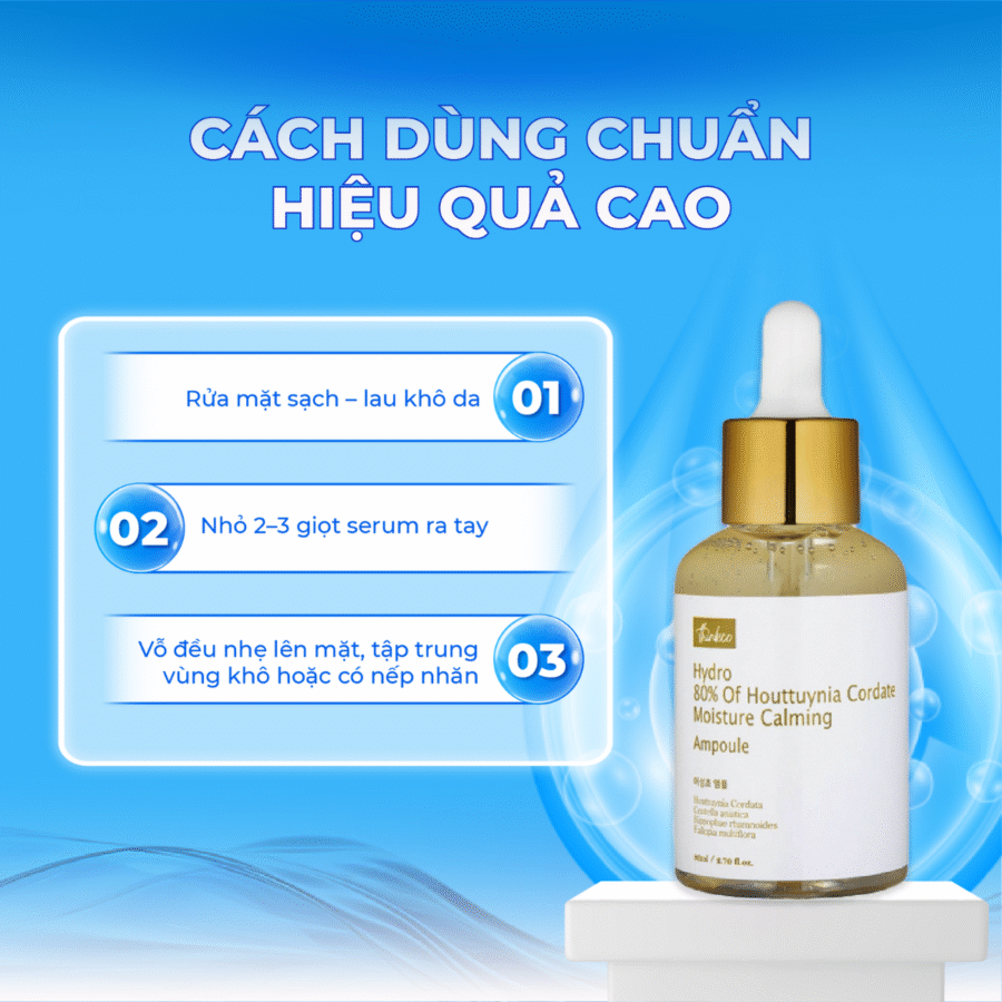 Quy trình sử dụng serum cấp ẩm Hydro 80% ThinkCo