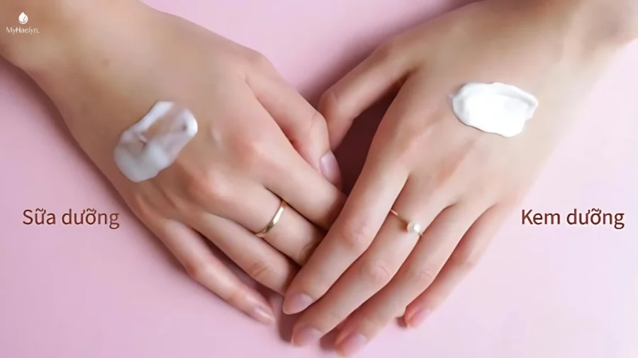 Kết cấu sữa dưỡng ẩm mỏng hơn kem dưỡng ẩm