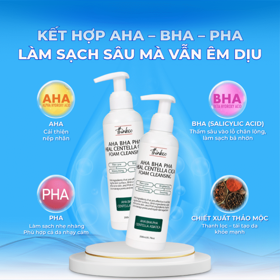 Bộ 3 axit giúp làm sạch sâu cho làn da