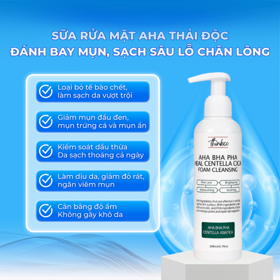 Công dụng chính của sữa rửa mặt thải độc ThinkCo