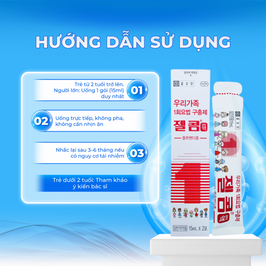 Hướng dẫn sử dụng thuốc giun Hàn Quốc chuẩn