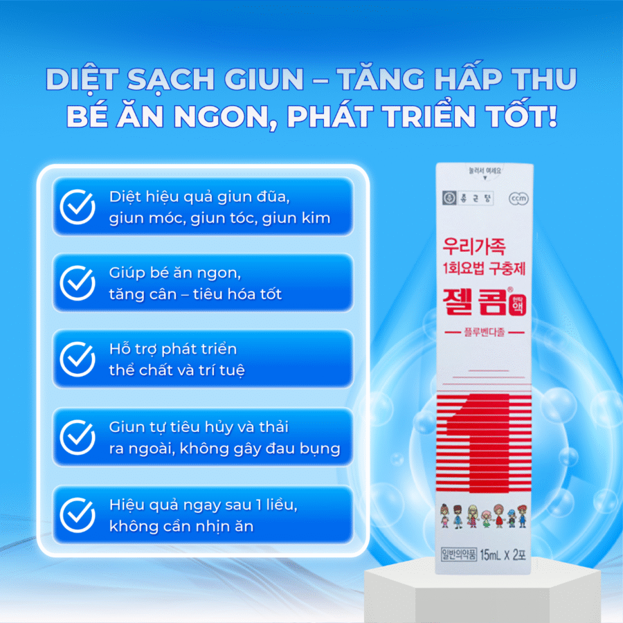 Tiêu diệt giun sán, tăng khả năng hấp thụ của trẻ