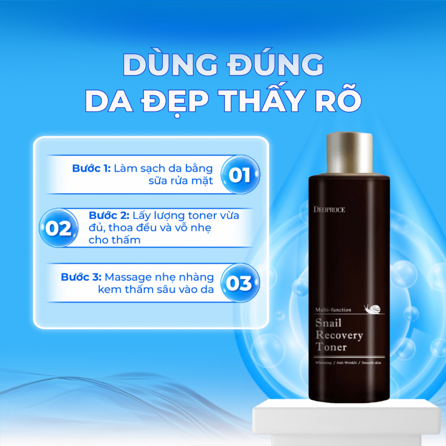 Cách dùng toner ốc sên Deoproce hiệu quả