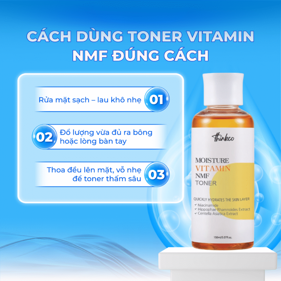 Quy trình chăm sóc da đơn giản với toner vitamin