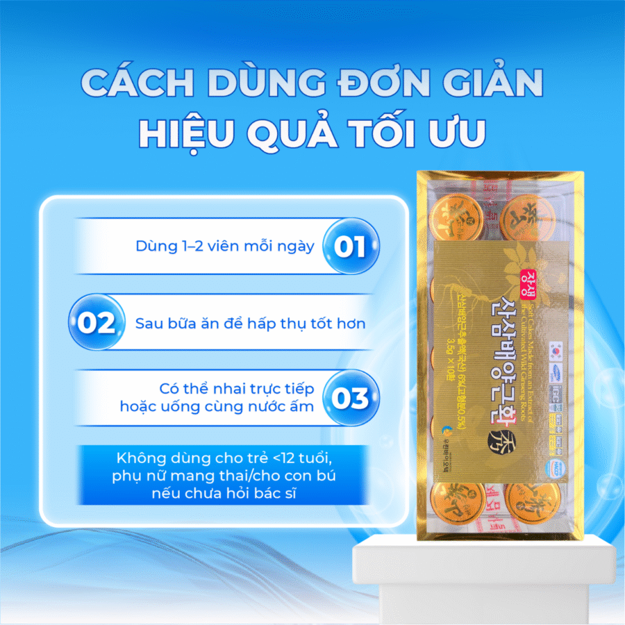 Hướng dẫn cách dùng viên nhân sâm núi Jangsaeng