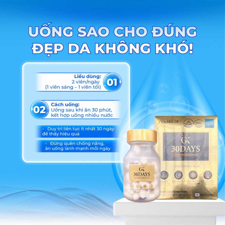 Cách sử dụng viên uống GK 30 Days