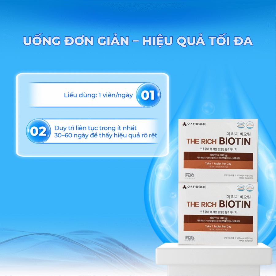 Cách dùng viên uống the Rich Biotin hiệu quả