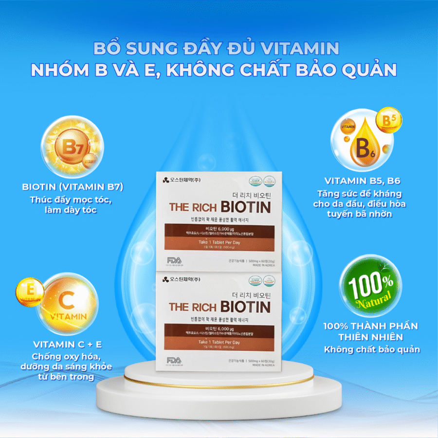 Công thức kết hợp biotin và các nhóm vitamin giàu dưỡng chất