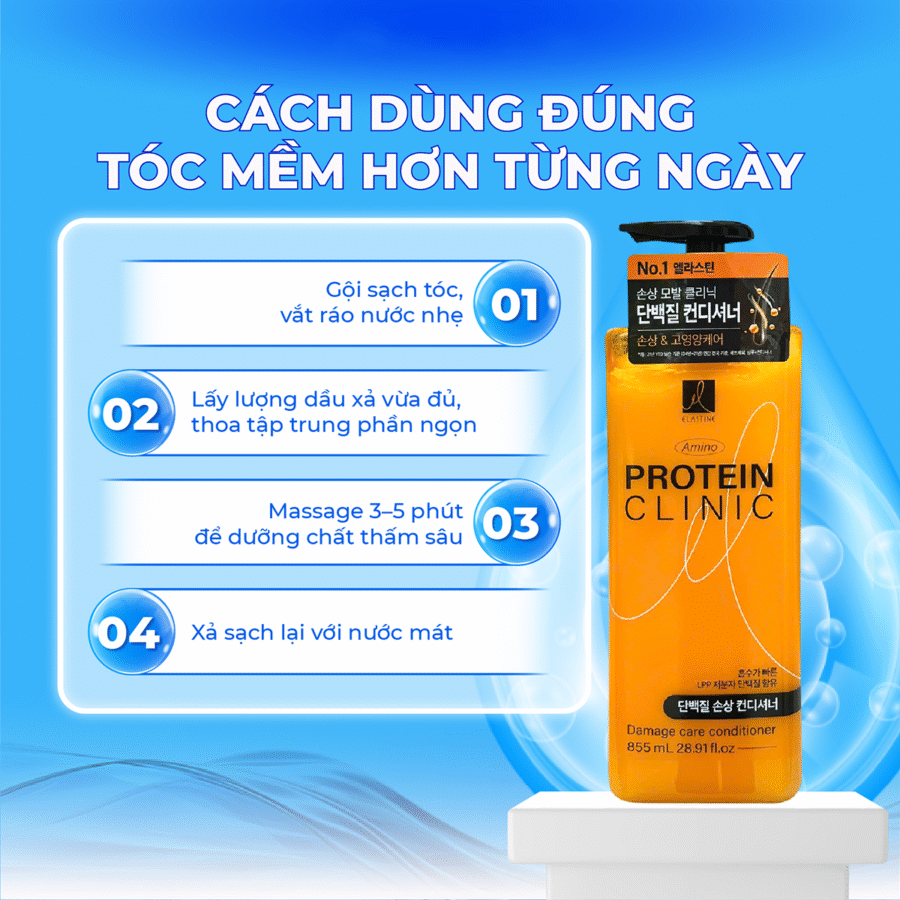 Hướng dẫn sử dụng Dầu Xả Chăm Sóc Hư Tổn Và Mượt Tóc hiệu quả