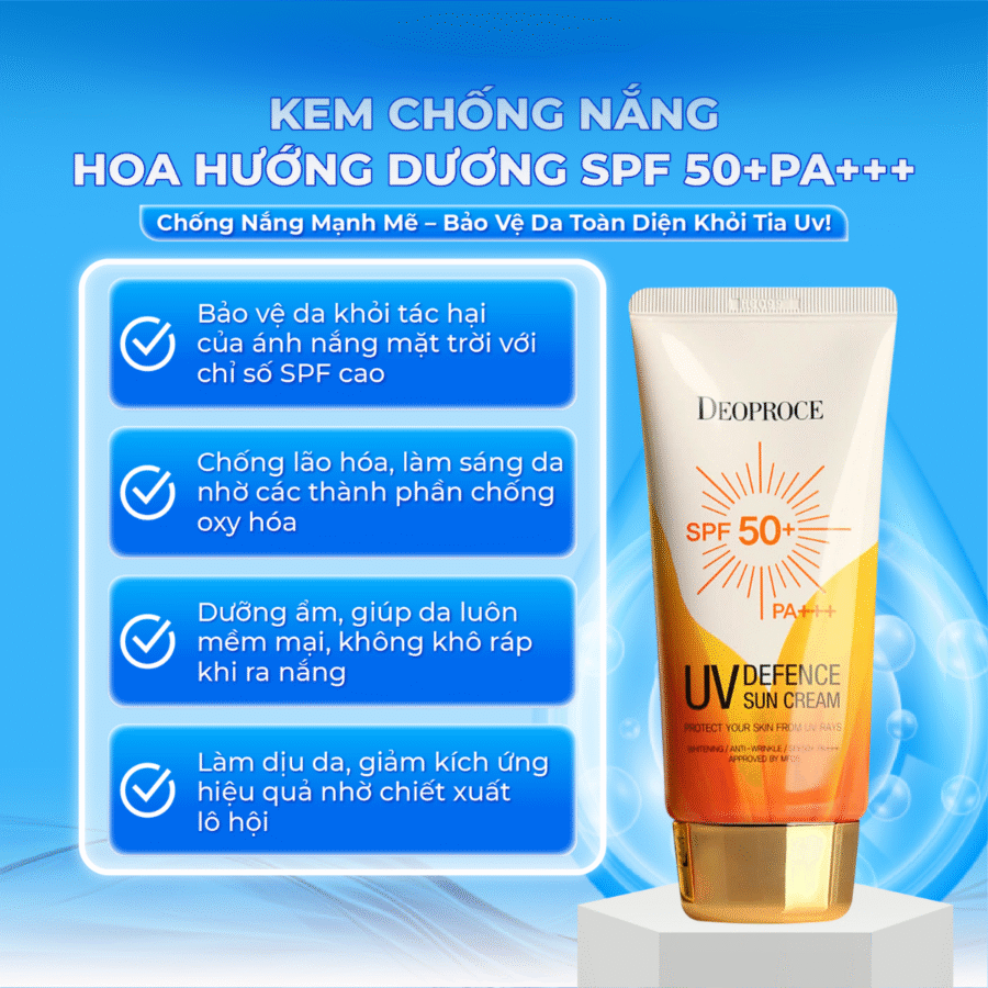 Công dụng chính của kem chống nắng hướng dương