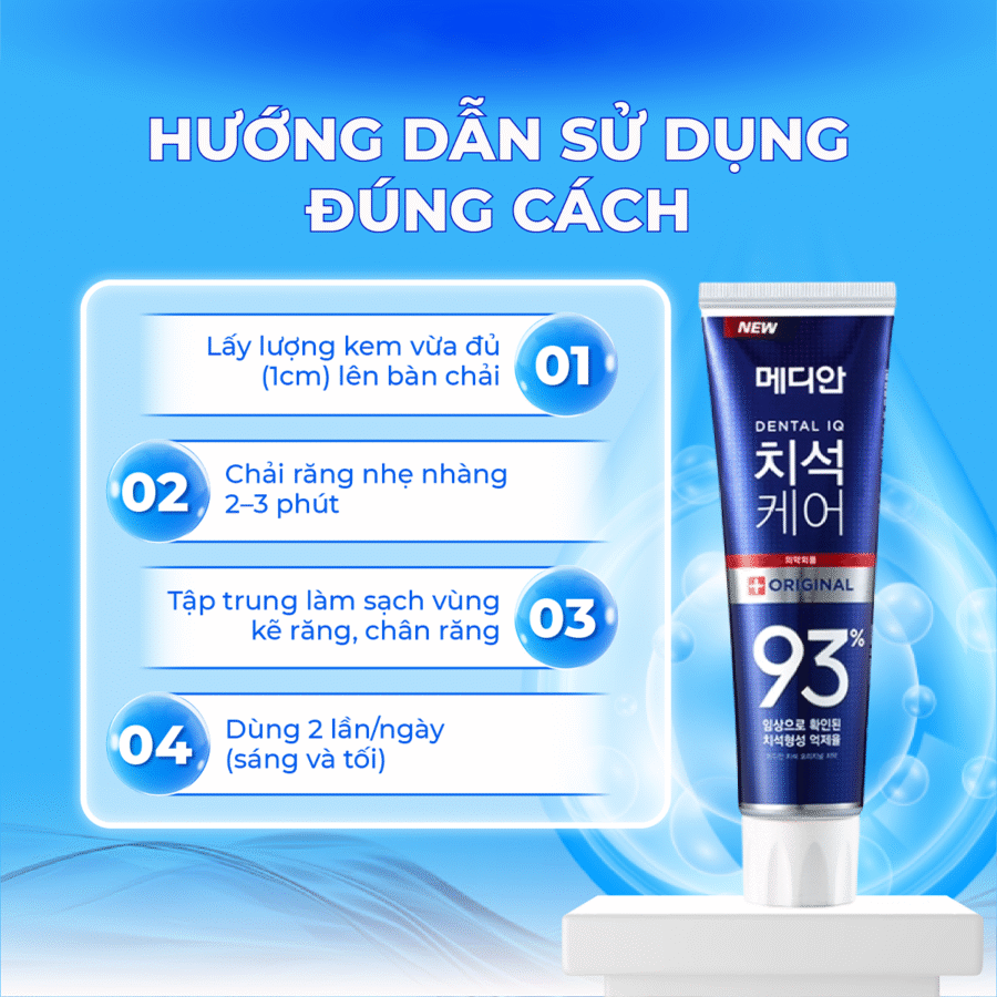 Hướng dẫn sử dụng Kem Đánh Răng Median Dental IQ 93% hiệu quả