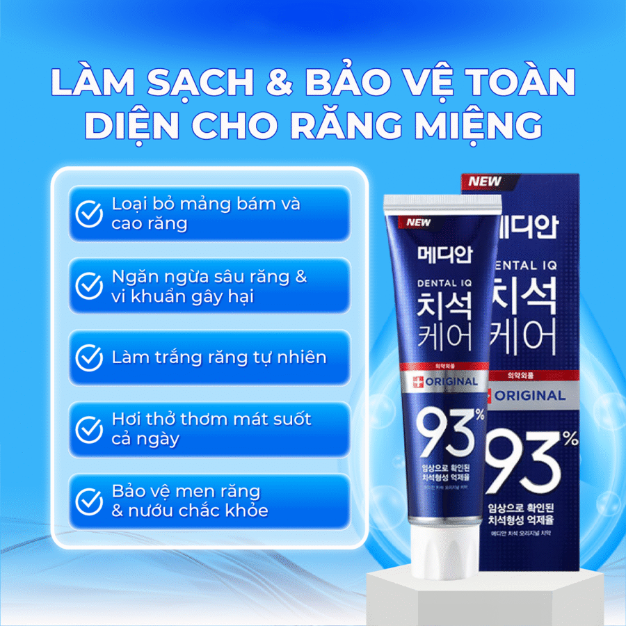 Công dụng vượt trội của Kem Đánh Răng Median Dental IQ 93%