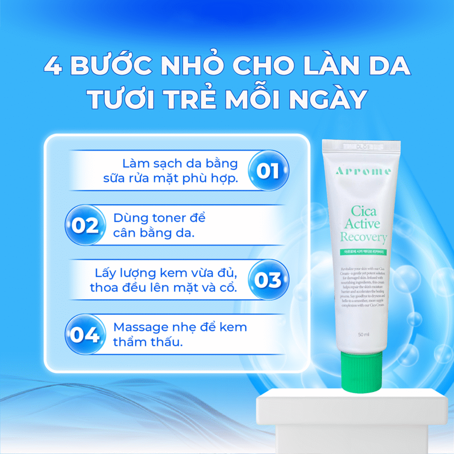 Hướng dẫn sử dụng Kem Phục Hồi Hoạt Tính Aroma Cica hiệu quả