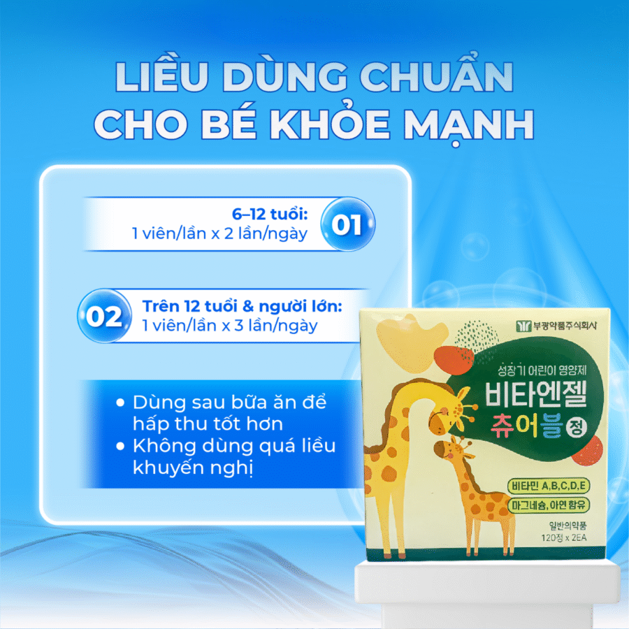 Hướng dẫn sử dụng Kẹo Phát Triển Chiều Cao Vita Angel Chewble hiệu quả