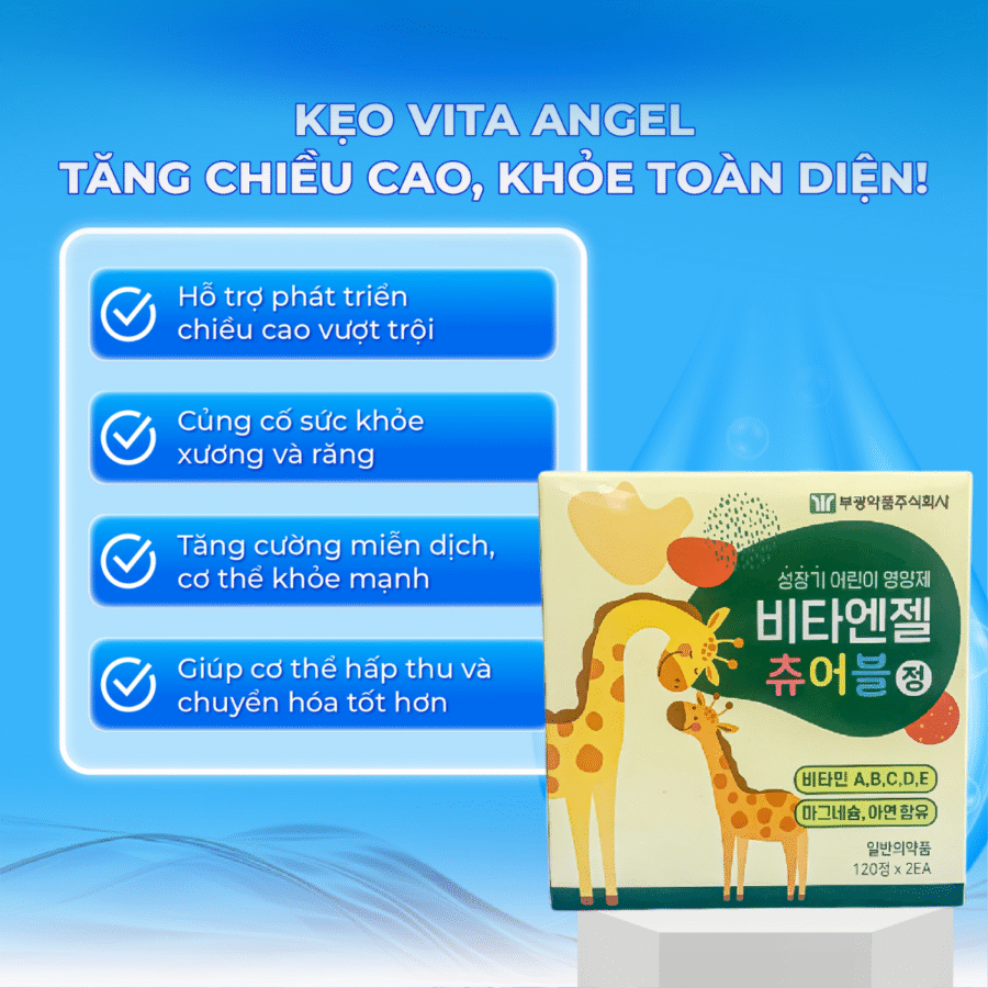 Công dụng vượt trội của Kẹo Phát Triển Chiều Cao Vita Angel Chewble