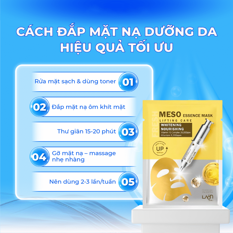 Hướng dẫn sử dụng Mặt Nạ Meso Niacinamide Essence hiệu quả