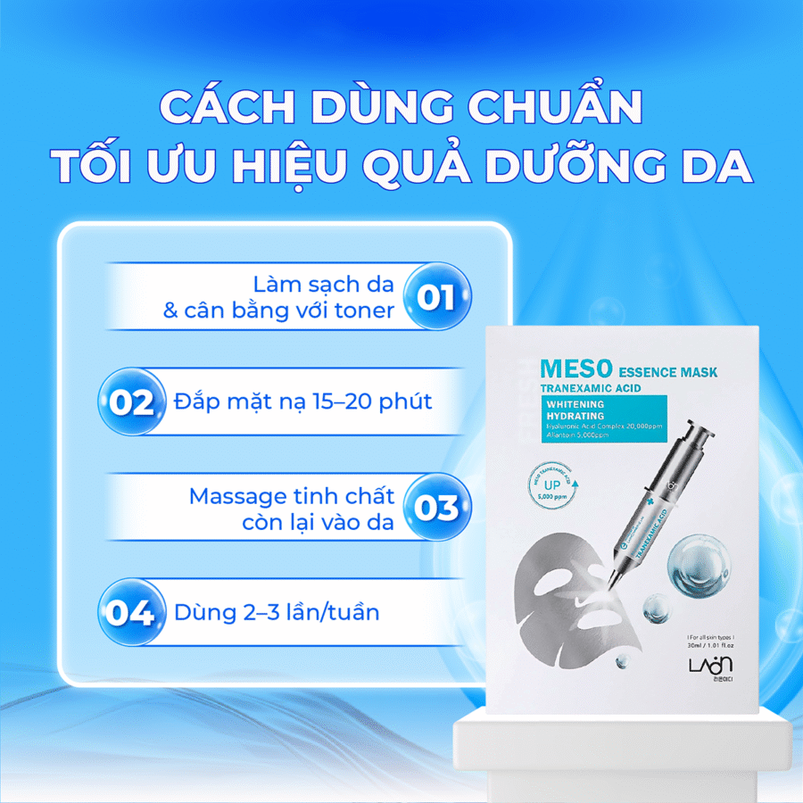 Hướng dẫn sử dụng Mặt Nạ Meso Tranexamic Acid hiệu quả