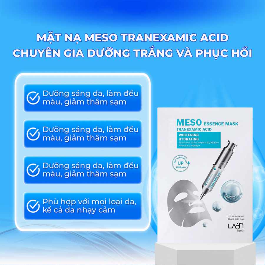 Công dụng vượt trội của Mặt Nạ Meso Tranexamic Acid
