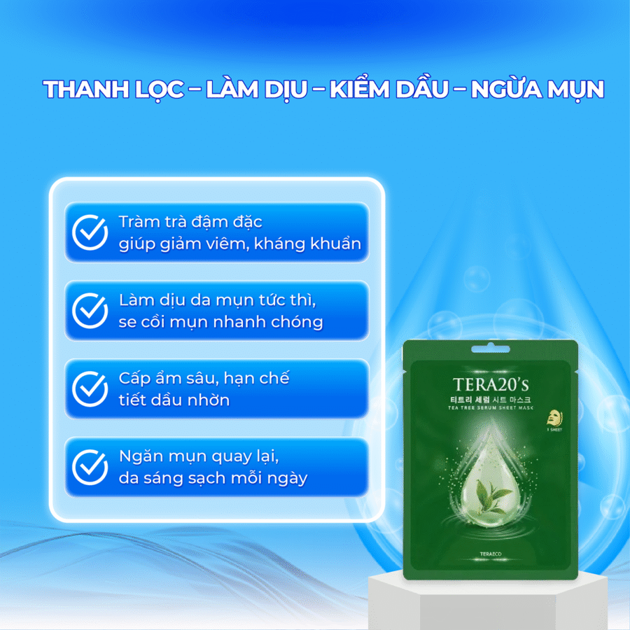 Công dụng vượt trội của Mặt Nạ Serum Tràm Trà Trị Mụn