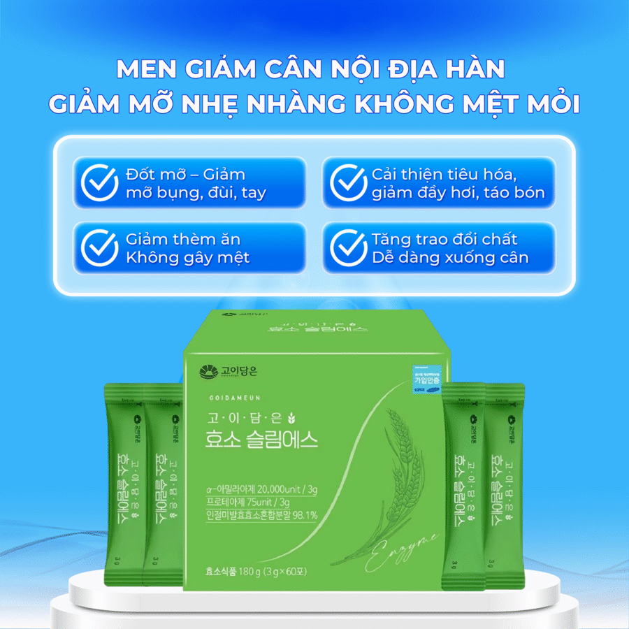 Công dụng vượt trội của Men Giảm Cân Siêu Hot Nội Địa Hàn