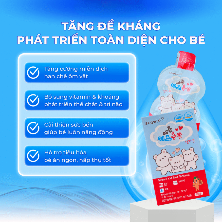 Công dụng chính của nước hồng sâm 3 chú gấu SEGOM