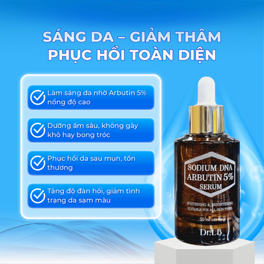 Công dụng chính của Serum Sodium DNA Arbutin 5% Dr.LB