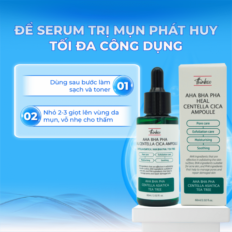 Quy trình chăm sóc da với serum trị mụn Thinkco