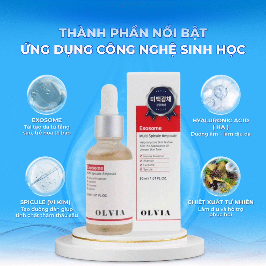 Bảng thành phần vàng của Serum vi kim tảo biển Olvia