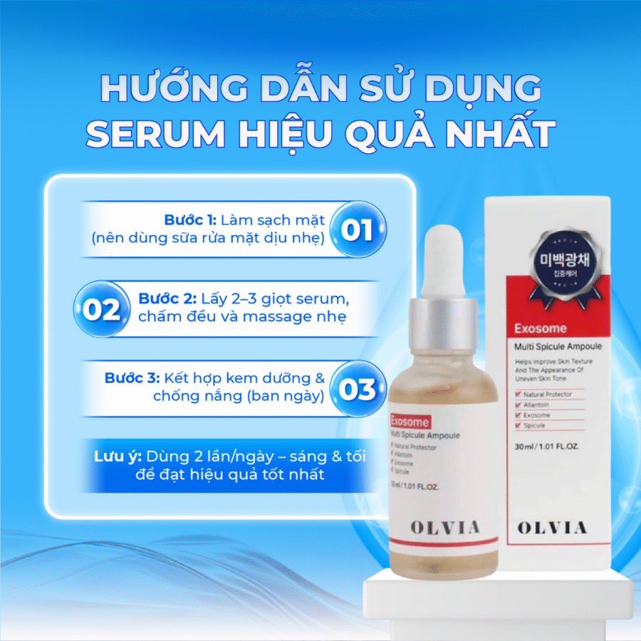 Quy trình nuôi dưỡng và phục hồi da với serum vi kim tảo biển