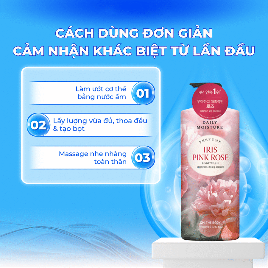 Hướng dẫn sử dụng Sữa Tắm Dưỡng Ẩm Nước Hoa Pink Rose hiệu quả
