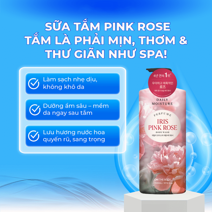 Công dụng vượt trội của Sữa Tắm Dưỡng Ẩm Nước Hoa Pink Rose