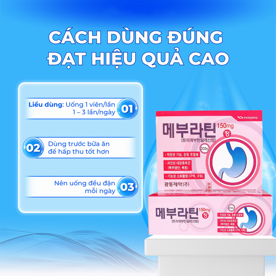 Hướng dẫn sử dụng thuốc dạ dày Kwangdong Mebulatin hiệu quả