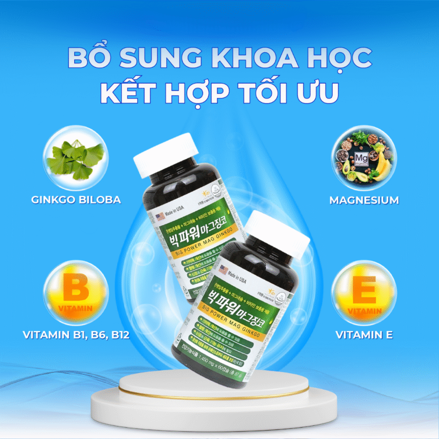 Công thức tối ưu kết hợp các thành phần vàng hỗ trợ tí não
