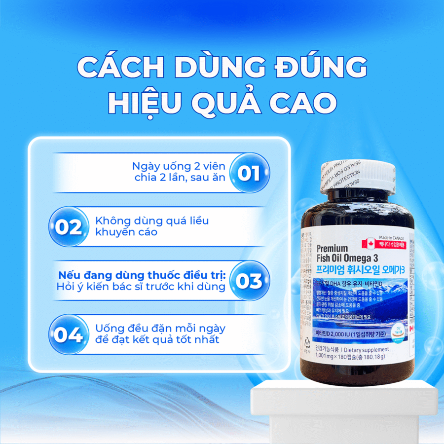 Hướng dẫn sử dụng Viên Uống Omega 3 Cao Cấp hiệu quả